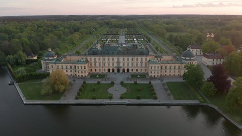 Aerial view of the Royal Palace in Drottningholm, Stockholm