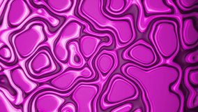 Pink bright neon shining wavy liquid surface. Digital graphic abstract background with colorful pink trendy vibrant oil texture for art or commercial concept. 3d rendering animation 4K video.