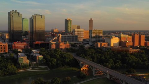 Cinematic Fort Worth Skyline aerial drone footage