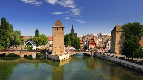 STRASBOURG - August 2019 - Old town of Strasbourg city, Alsace, France, Europe. 