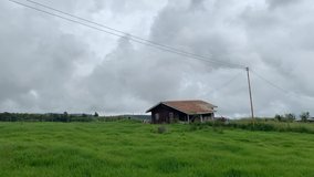 Small country house time lapse with dramatic cloud