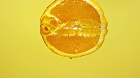 Juicy Drops Dripping Orange Half Isolated Stock Footage Video (100% ...