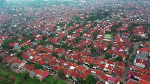 4K Aerial View City of Bandung, Indonesia. 