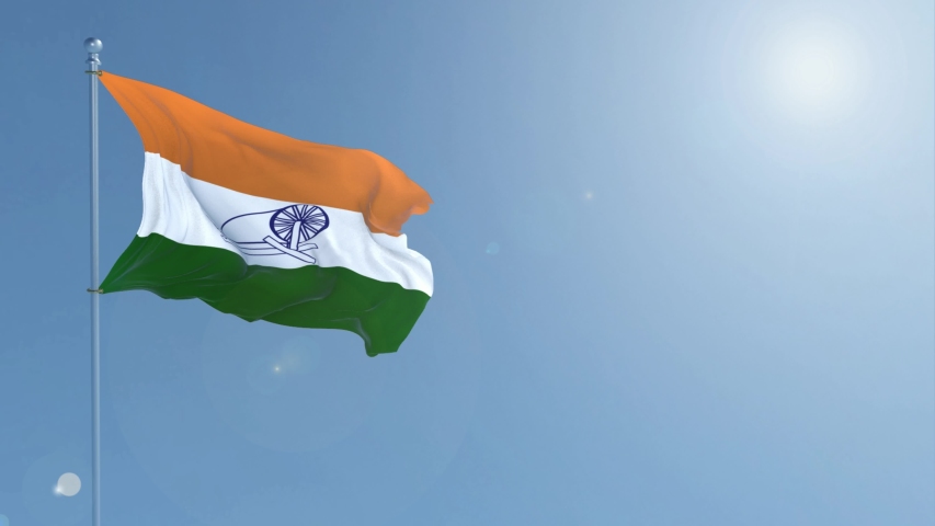 swaraj flag officially adopted by indian Stock Footage Video (100% ...