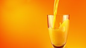 Super Slow Motion Shot of Pouring Fresh Orange Juice into Glass at 1000 fps. - Powered by Shutterstock - Get 15% off with code: PIKWIZARD15
