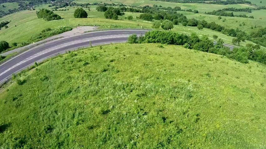 Road in the mountains with cars