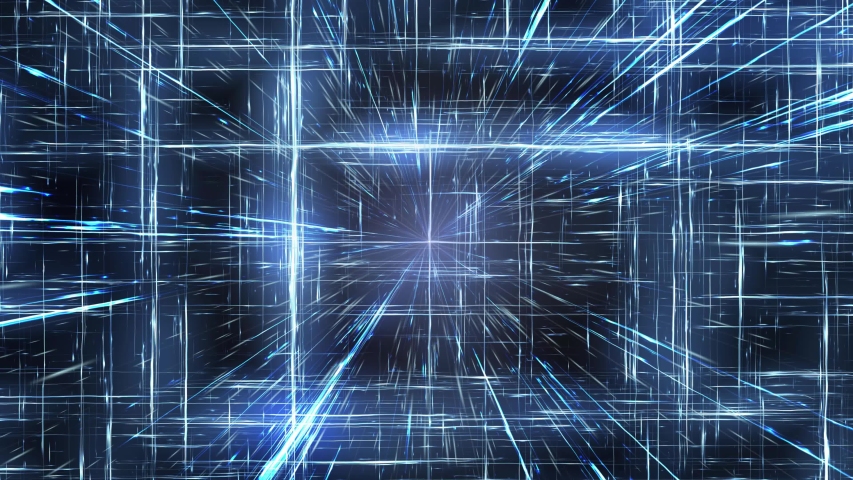 Geometrix Dimension Grid with Spining  Lines Inside | Shutterstock HD Video #1053399911