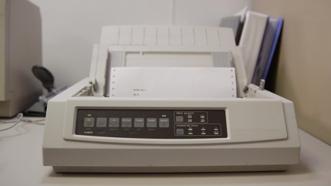 Old 9pin Dot Matrix Printer Prints Stock Footage Video (100% Royalty ...