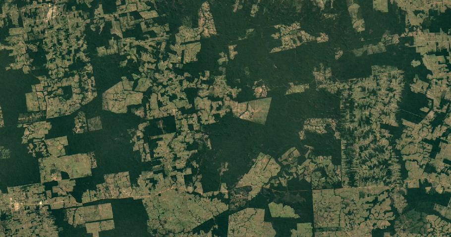 Time lapse development infrastructure near Teles Pires River from satellite between 1984 and 2018. Data: NASA