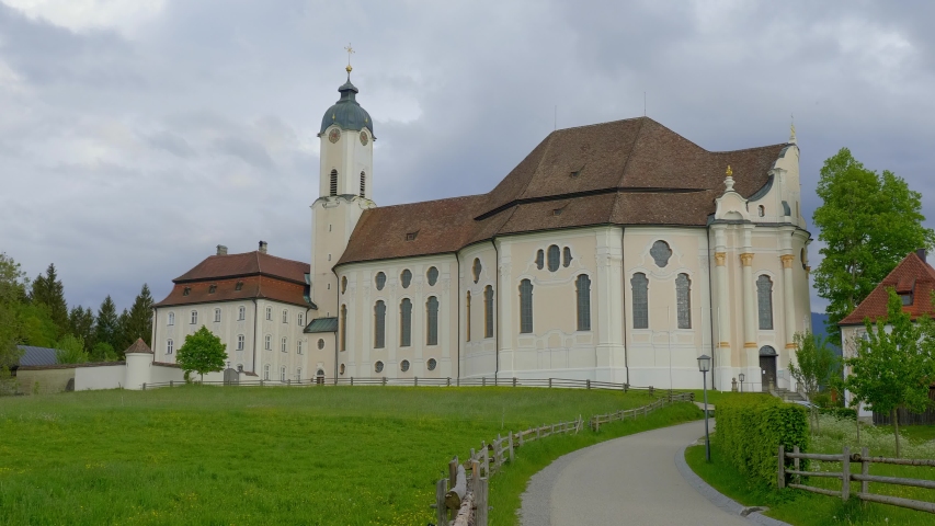 World famous Church of Wies called Wieskirche at Steingaden, Bavaria, Germany