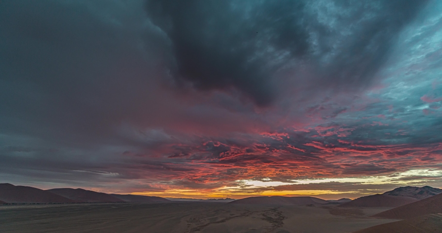 A timelapse of sunrise over Namib Desert, Namibia