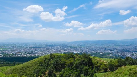 View from Mt. Wakakusa, Nara japan 
 Time-lapse zoom out, interval shooting