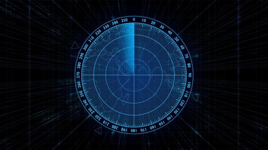 Motion graphic of  blue color sonar radar screen searching an object with line digital technology background, Futuristic animation concept | Shutterstock HD Video #1053511826