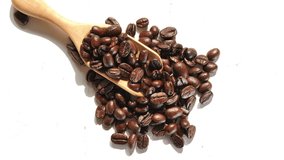 Roasted coffee beans background and texture. drink and beverage concepts