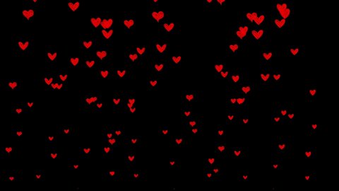 Sketchy hand drawn social media animated hearts on alpha matte for chromakey. 4K 2D animation. 