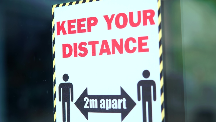 Social Distancing 'Keep Your Distance' Sign, 2 Metres Apart. | Shutterstock HD Video #1053538739