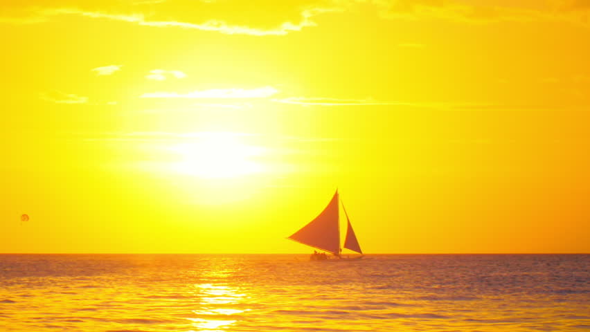 Sunset On Sea Small Sailing Stock Footage Video 100 Royalty Free Shutterstock