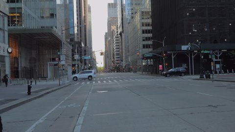 New York.april15 2020.  Empty  Midtown streets for Coronavirus COVID-19