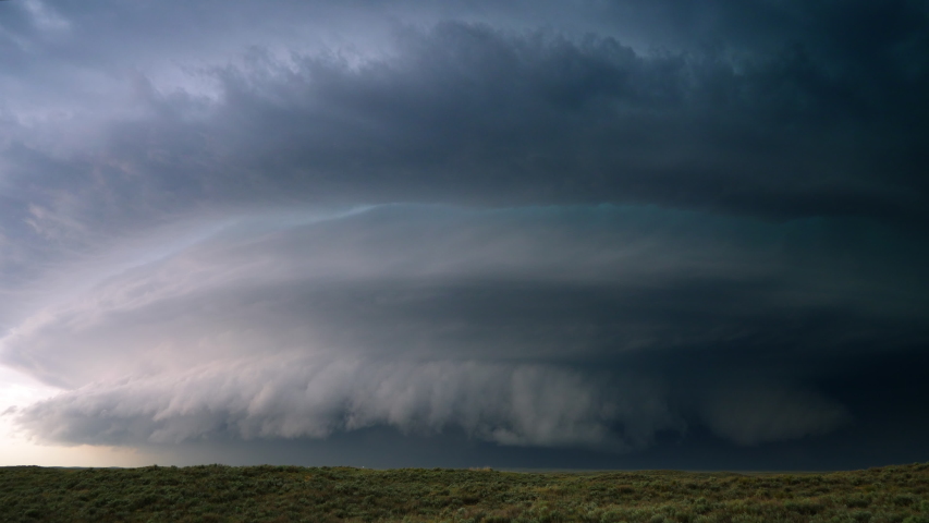 A Powerful Supercell Thunderstorm In Tornado Alley During 2020 Storm Season - Time Lapse Royalty-Free Stock Footage #1053553214