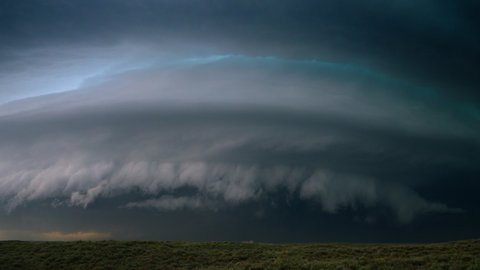 A Powerful Supercell Thunderstorm In Tornado Alley During 2020 Storm Season - Time Lapse