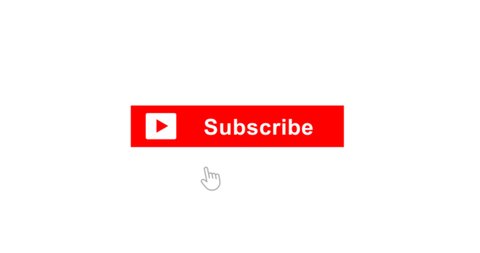 Animated subscribe, notification button. Animation, social media channel, vlog, motion graphics. Useful for social media accounts, interfaces, websites. No background. (Alpha channel).