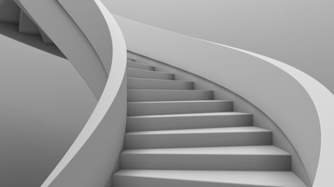 Spiral stairs, we enter infinity. Simple shape, bright interior perfect for a moving background. Look at my profile to find other similar movies.