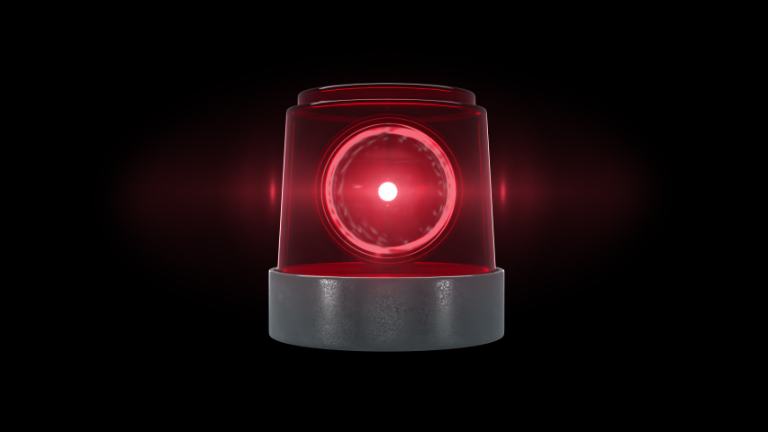 Loop Red warning light with flare and alpha channel