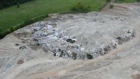 City dump. Sanitary landfill. Aerial view