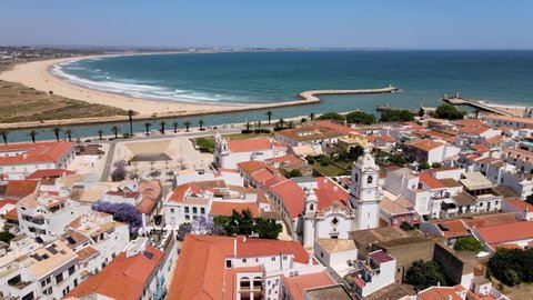 Aerial view of downtown of Lagos, Algarve, south Portugal