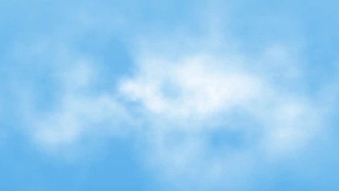 flight over white clouds under blue sky background, seamless loop ready animation hd 1080