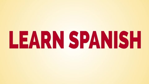 Learn Spanish animated words. Kinetic typography.