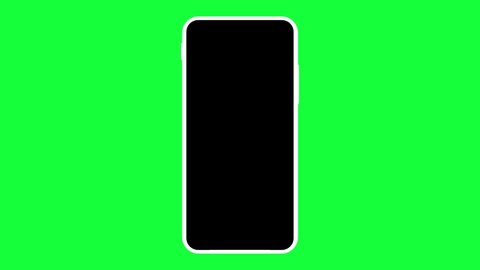 phone green screen rotation slow motion in the centre with a white background smartphone technology cell phone display with luma white and black key 3D rendering