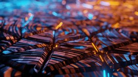 Abstract colorful background. Modern futuristic tiles. Cyberpunk seamless loop. Reflective mirror surface. Neon techo sci-fi. Energy flow. surreal waves. - Powered by Shutterstock - Get 15% off with code: PIKWIZARD15