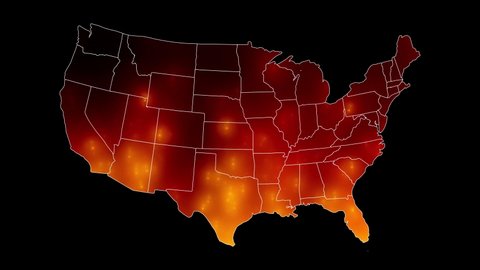 United States Map On Fire Isolated Stock Footage Video (100% Royalty ...