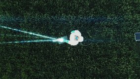 Engineer Using Tablet Sending Data to Global Network on Ecological Field with Drone Scanning Farm. Smart Agriculture Animation. Digitalization of Information. Futuristic Technologies. 4th Industrial - Powered by Shutterstock - Get 15% off with code: PIKWIZARD15