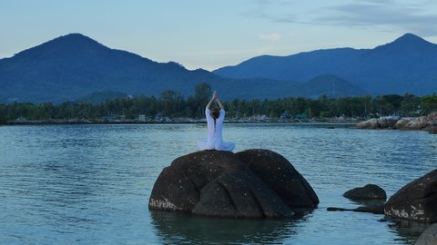 Yoga in nature, meditation, serenity and yoga practicing
