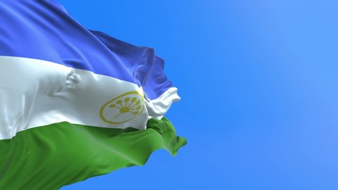 Bashkortostan flag - 3D realistic waving flag background