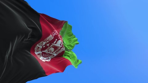 Flag Afghanistan Beautiful 3d Animation Alpha Stock Footage Video 100