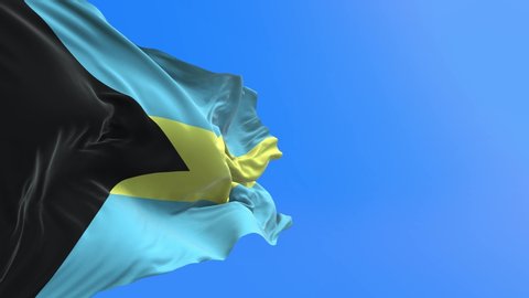 Bahamas flag - 3D realistic waving flag background