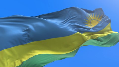 Rwanda flag - 3D realistic waving flag background