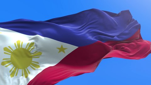 Philippines flag - 3D realistic waving flag background
