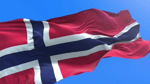 Norway flag - 3D realistic waving flag background
