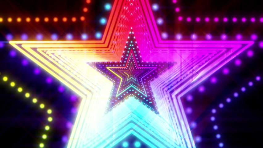 Disco stars laser show seamless animation for music videos, retro and disco style events.