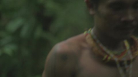 Mentawai Island, West Sumatra, Indonesia ‎March ‎14, ‎2016 : Mentawai Tribe in forest