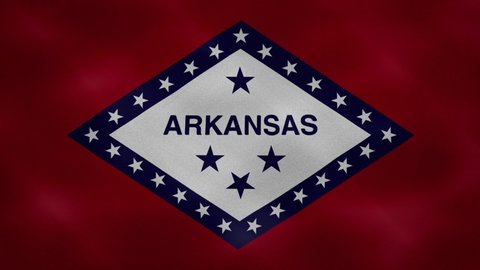 Arkansas US dense flag fabric wavers, perfect loop for background
