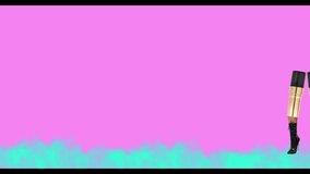 Stop motion pop art design. Concept lipstick with boots and red lips as a body on a colorful background. - Powered by Shutterstock - Get 15% off with code: PIKWIZARD15