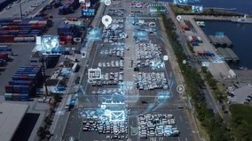 Logistics and technology concept. Warehouse aerial view. - Powered by Shutterstock - Get 15% off with code: PIKWIZARD15