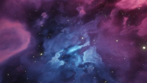 CGI Loopable Animation Space Travel Throug Nebula Space Clouds and Star Clusters.