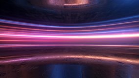 Light and stripes moving fast over dark background and are reflected in the road surface. Technology and science illustration. 3d animation - Powered by Shutterstock - Get 15% off with code: PIKWIZARD15