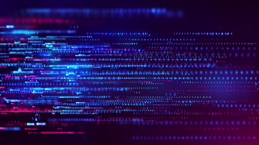 Abstract Technology Background. Binary data and streaming code. 3d animation | Shutterstock HD Video #1053722534